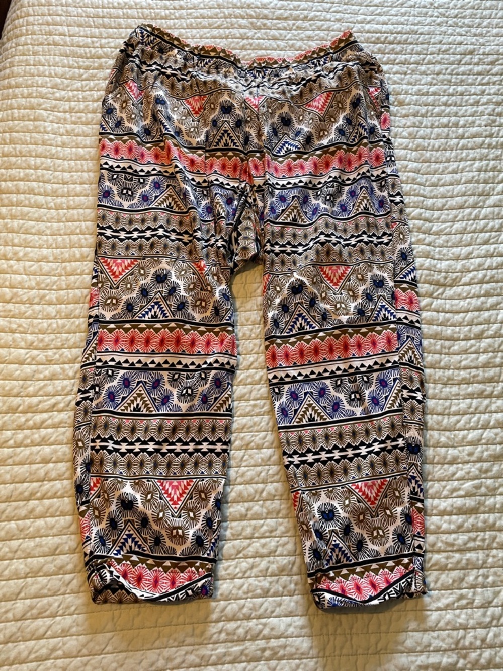 Old Navy Multicolor Geometric Print Elastic Waist Soft Pants